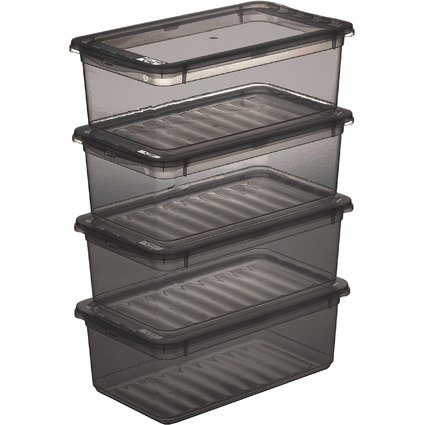 keeeper Aufbewahrungsboxen-Set "bea", 4x 5,6 L, crystal-grey