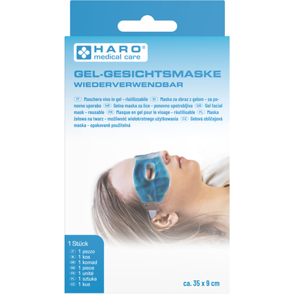 HARO Gel-Gesichtsmaske, wiederverwendbar, blau