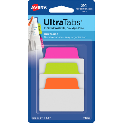 AVERY Zweckform Haftstreifen UltraTabs Neon, 50,8 x 38 mm