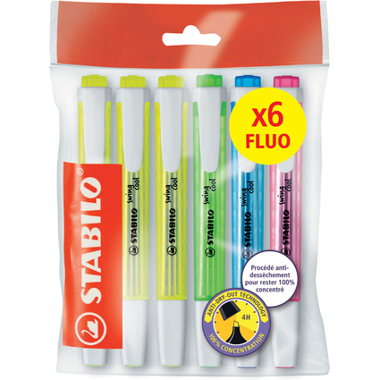 STABILO Textmarker swing cool FLUO, 6er Ecopack