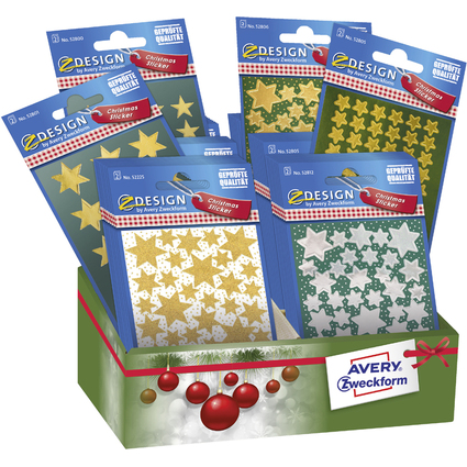 AVERY Zweckform ZDesign Weihnachts-Sticker "Sterne", Display