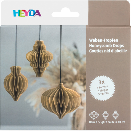 HEYDA Wabendekor-Set "Waben-Tropfen", natur