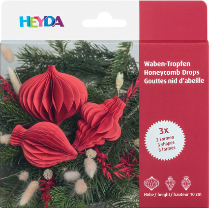 HEYDA Wabendekor-Set "Waben-Tropfen", rot