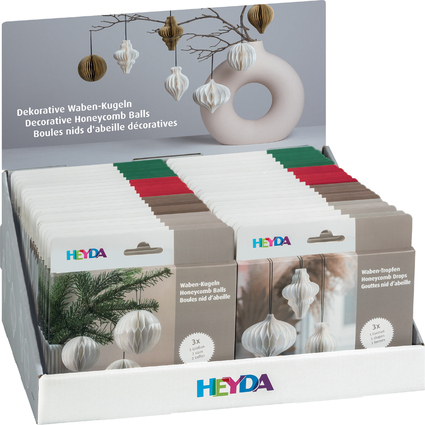 HEYDA Wabendekor-Set "Kugeln & Tropen", im Karton-Display