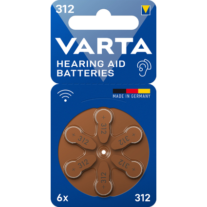 VARTA Hrgerte Knopfzelle "Hearing Aid Batteries" 312