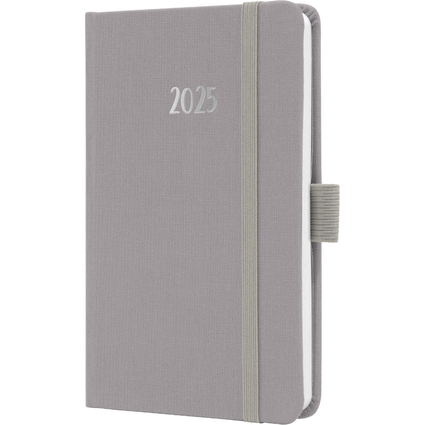 sigel Taschenkalender Jolie Feel 2025, Textil, A6, grau