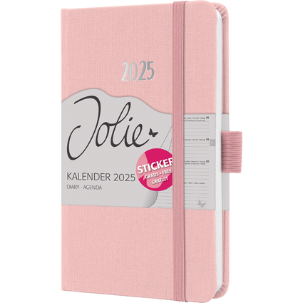 sigel Taschenkalender Jolie Feel 2025, Textil, A6, rosa