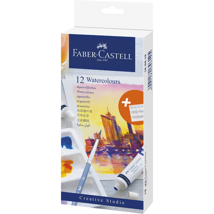 FABER-CASTELL Aquarellfarbe in Tube, 12er Kartonetui