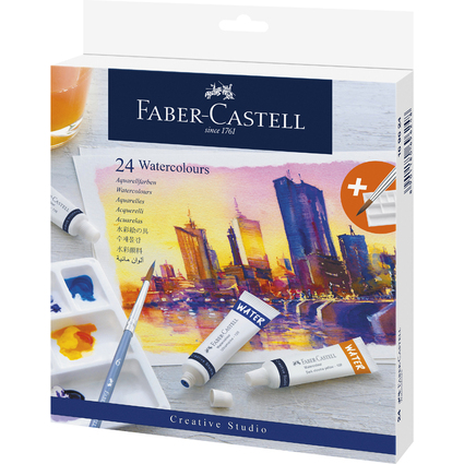 FABER-CASTELL Aquarellfarbe in Tube, 24er Kartonetui