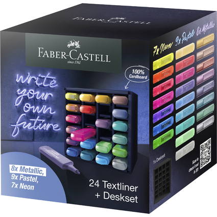 FABER-CASTELL Textmarker TEXTLINER 1546, 24er Deskset