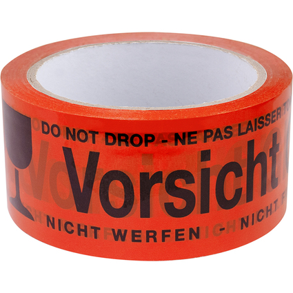 LogiLink Signalklebeband "Vorsicht Glas"!, rot, aus PP