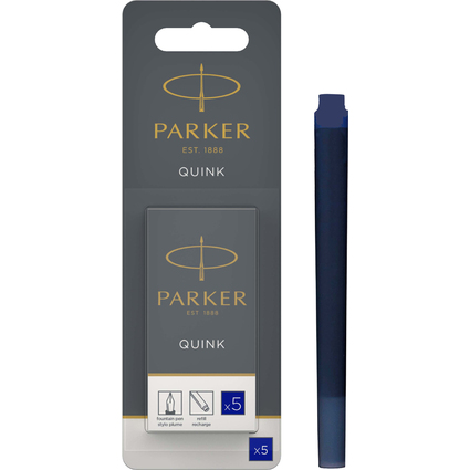 PARKER Groraum-Tintenpatronen QUINK, im Blister, blau