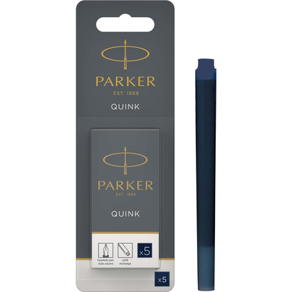 PARKER Groraum-Tintenpatronen QUINK, im Blister,schwarzblau