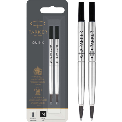 PARKER Rollerballmine QUINK, 0,7 mm, schwarz, 2er Blister