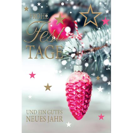 SUSY CARD Weihnachtskarte "Roter Tannenzapfen"