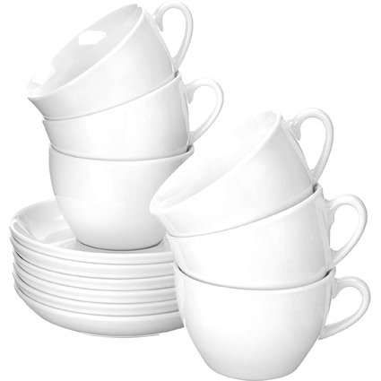 Esmeyer Cappuccino-Tassen "Bistro", 6er Set, wei