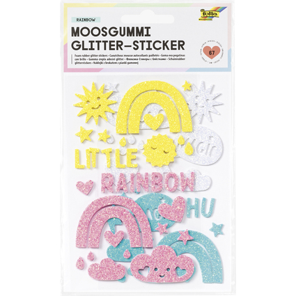 folia Moosgummi Glitter-Sticker "Rainbow"