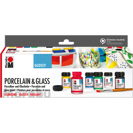 Marabu Farbe "Porcelain & Glass Glossy", Starterset