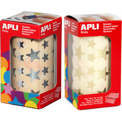 APLI kids Sticker "Sterne", auf Rolle, 2er Pack