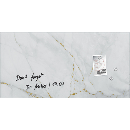 sigel Glas-Magnettafel Artverum Design Marble & Gold