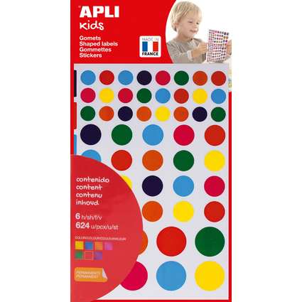 APLI kids Sticker "Rund", farbig sortiert