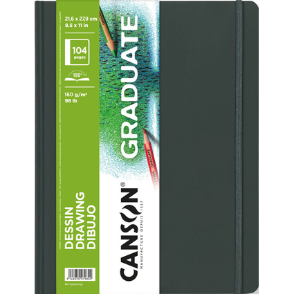 CANSON Skizzenbuch GRADUATE DRAWING, 216 x 279 mm, schwarz