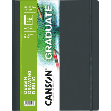 CANSON Skizzenbuch GRADUATE DRAWING, 279 x 356 mm, schwarz