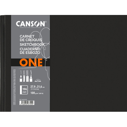 CANSON Skizzenbuch ONE, 279 x 216 mm, schwarz