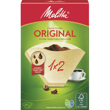 Melitta Aroma-Filtertten "1x2", naturbraun