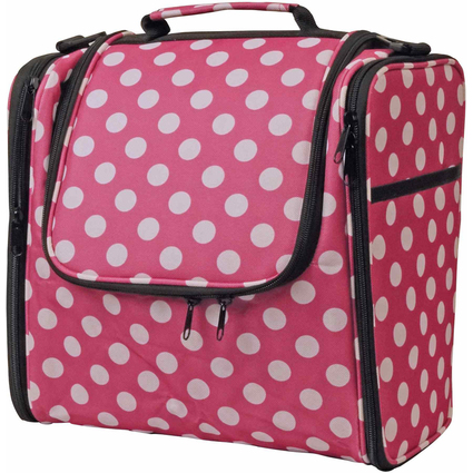 KLEIBER Garn- & Strickzubehr-Tasche "Punkte", pink/wei