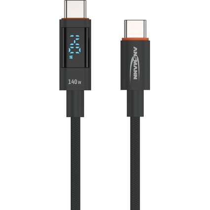 ANSMANN Daten- & Ladekabel mit Display, USB-C - USB-C, 2,0 m