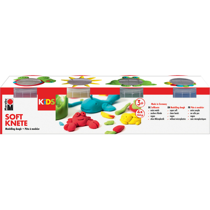 Marabu KiDS Spielknete-Set, 4 x 140 g, Basisfarben