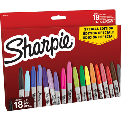 Sharpie Permanent-Marker FINE, 18er BIG PACK "Red"