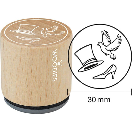 COLOP Motiv-Stempel Woodies "Zylinder-Taube-Brautschuh"