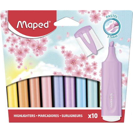 Maped Textmarker FLUO'PEPS PASTEL, 10er Blister