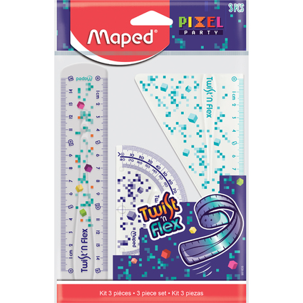 Maped Geometrie-Set Twist'n Flex PIXEL PARTY, 3-teilig