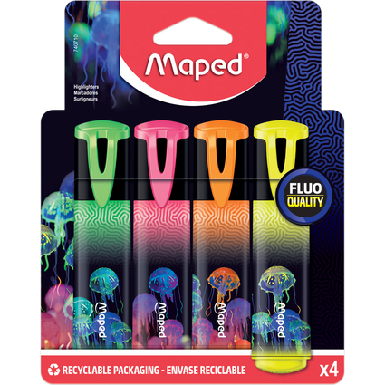 Maped Textmarker DEEPSEA PARADISE, Keilspitze, 4er Etui