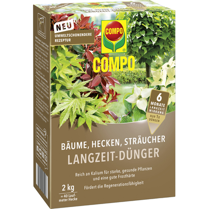 COMPO Bume, Hecken, Strucher Langzeit-Dnger, 2 kg