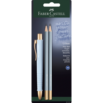 FABER-CASTELL Schreibgerte-Set POLY BALL URBAN, hellblau