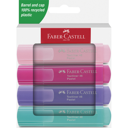 FABER-CASTELL Textmarker TEXTLINER 46 PASTELL, 4er Etui