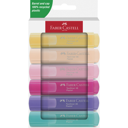 FABER-CASTELL Textmarker TEXTLINER 46 PASTELL, 6er Etui