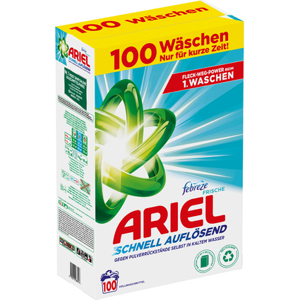 ARIEL Waschpulver febreze Frische, 6 kg - 100 WL