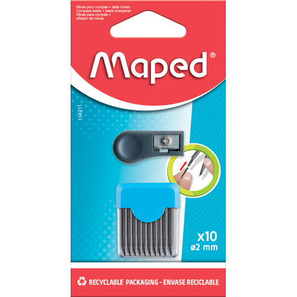 Maped Ersatz-Zirkelminen + Minen-Anspitzer, Blister