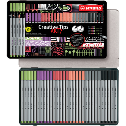 STABILO Creative Tips ARTY PASTELL, 30er Metalletui