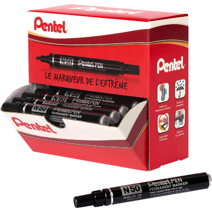 Pentel Permanent-Marker N50, schwarz, 36er Karton-Display