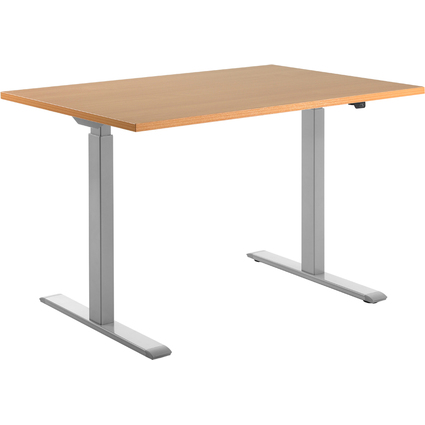 Topstar Sitz-/Steh-Schreibtisch, (B)1.200 mm, grau/buche