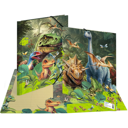 HERMA Eckspannermappe "Dino World", Karton, DIN A4