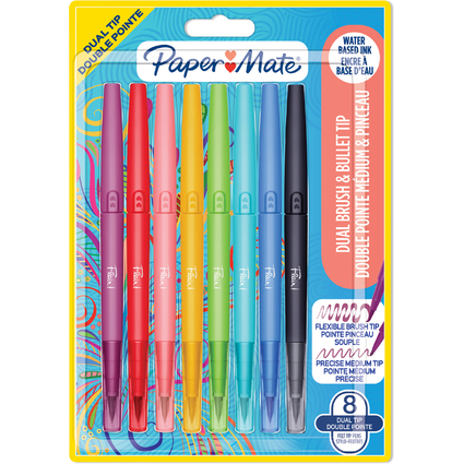 Paper:Mate Doppelfasermaler FLAIR Dual Brush, 8er Blister