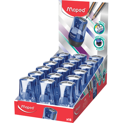 Maped Doppel-Spitzdose TONIC Metal, blau/schwarz, Display