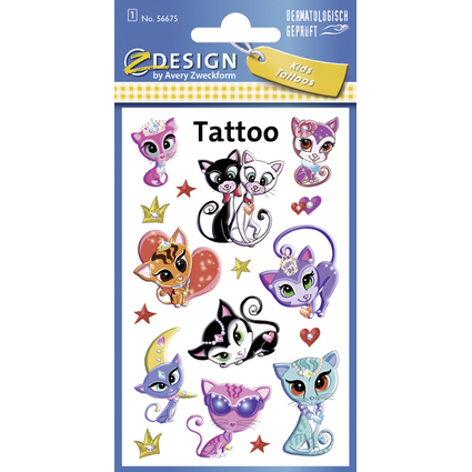 ZDesign KIDS Kinder-Tattoos "Katzen", bunt